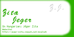 zita jeger business card