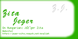 zita jeger business card